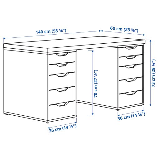 LAGKAPTEN/ALEX, desk, 140x60 cm, 195.854.50