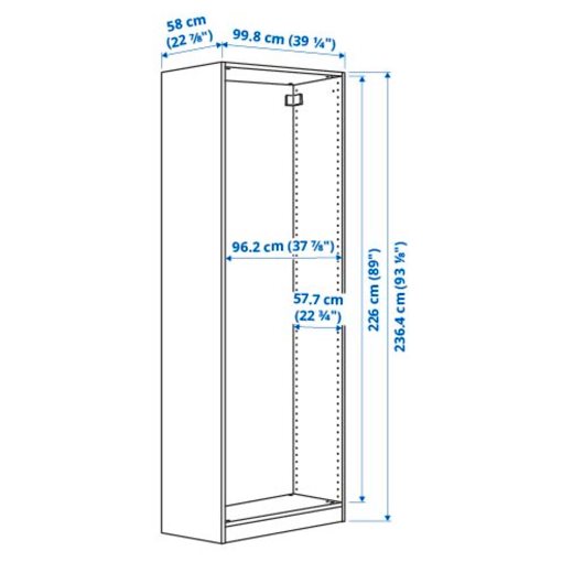 PAX, wardrobe frame, 100x58x236 cm, 204.582.05