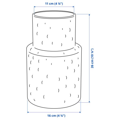 KONSTFULL, vase glass/patterned, 26 cm, 205.119.53