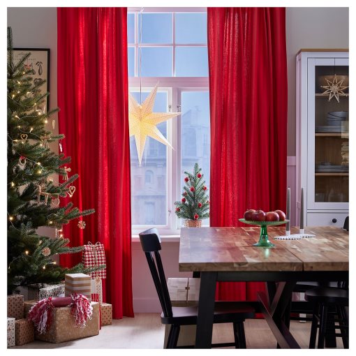 VINTERFINT, curtains 1 pair, 145x300 cm, 205.608.25