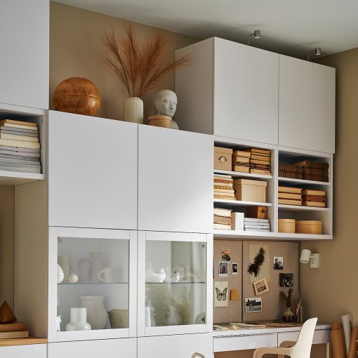 BESTÅ, σύνθεση αποθήκευσης με γυάλινες πόρτες, 120x42x193 cm, 290.594.48