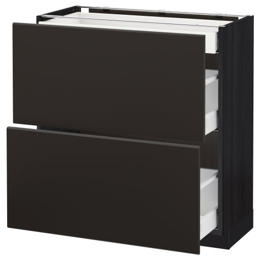 METOD/MAXIMERA, base cabinet with 2 fronts/3 drawers, 292.129.40
