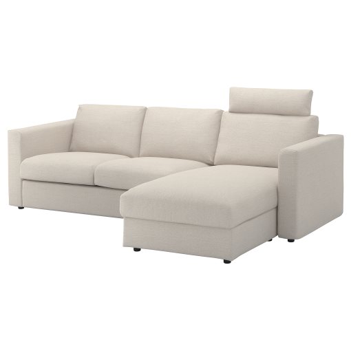 VIMLE, 3-seat sofa with chaise longue with headrest, 293.991.03