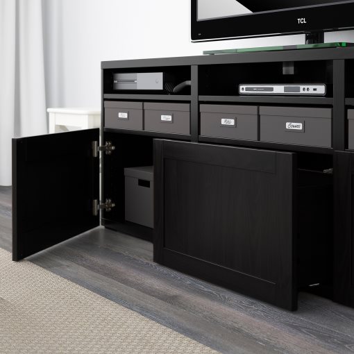 BESTÅ, TV storage combination/glass doors/drawers soft closing, 180x42x192 cm, 294.103.70