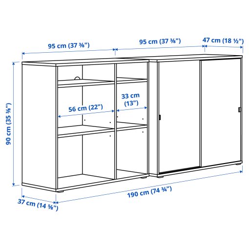 VIHALS, storage combination, 190x47x90 cm, 294.406.16
