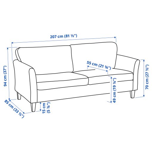 EKHOLMA, 3-seat sofa, 295.355.96