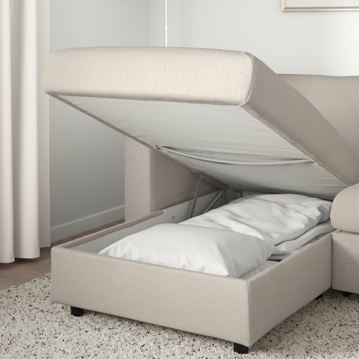 VIMLE, 3-seat sofa-bed with wide armrests and chaise longue, 295.452.13