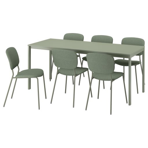 VIHALS, τραπέζι και 6 καρέκλες, 120/180x74 cm, 295.899.66