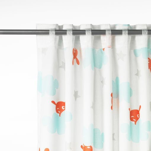 STJÄRNBILD, curtains with tie-backs, 1 pair, 303.196.19