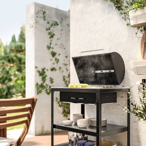 GRILLSKÄR, ψησταριά για κάρβουνα με ντουλάπι εξωτερικού χώρου, 86x61 cm, 304.714.47