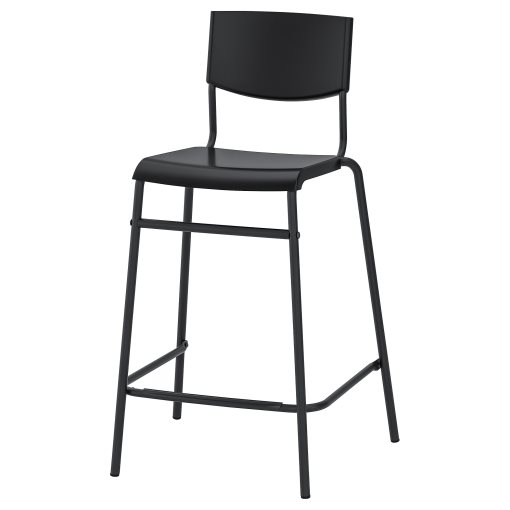 STIG, bar stool with backrest, 63 cm, 304.984.18