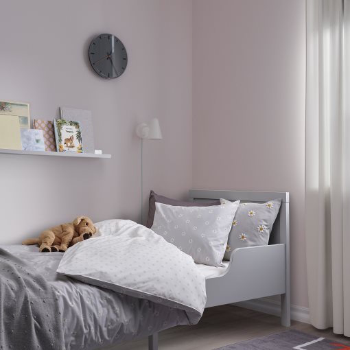 NATTSLÄNDA, παπλωματοθήκη και μαξιλαροθήκη/μοτίβο λουλουδιών, 150x200/50x60 cm, 305.080.21