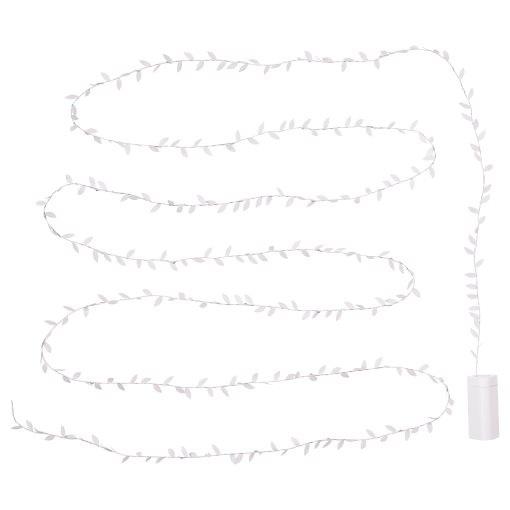 FRÖJDA, γιρλάντα με ενσωματωμένο φωτισμό LED/40 λαμπτήρες/λειτουργία με μπαταρία/φύλλο, 305.821.48