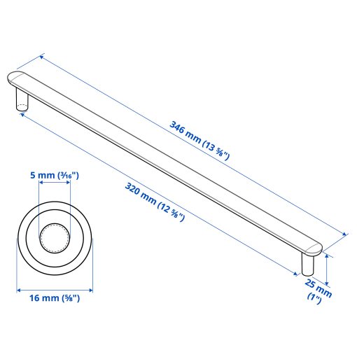 NYDALA, handle 2 pack, 346 mm, 306.414.83