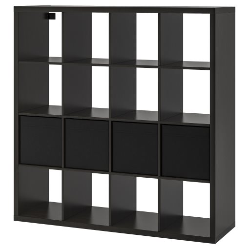 KALLAX, shelving unit with 4 inserts, 390.305.91