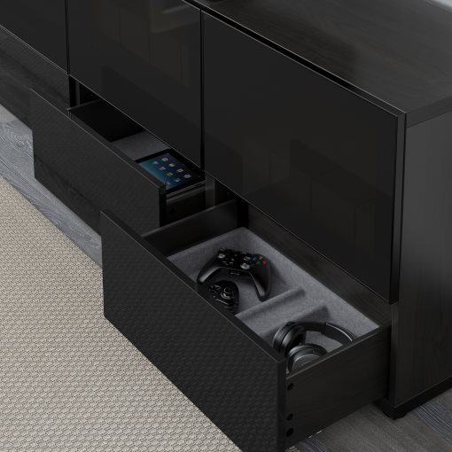 BESTÅ, έπιπλο TV με πόρτες και συρτάρια, 180x40x64 cm, 391.942.62