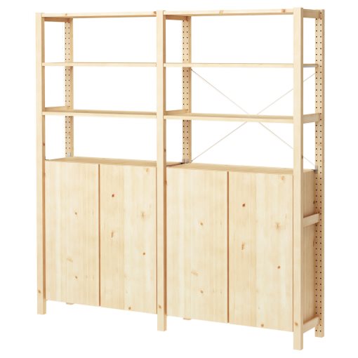 IVAR, 2 sections/shelves/cabinet, 174x30x179 cm, 394.039.39