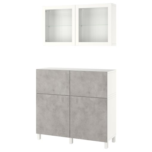 BESTÅ, storage combination with doors/drawers push open, 120x42x213 cm, 394.215.56