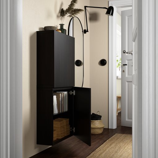 BESTÅ, wall cabinet with 2 doors, 60x22x128 cm, 394.219.62