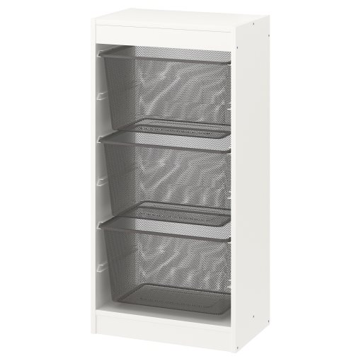 TROFAST, παιδικό έπιπλο αποθήκευσης με κουτιά, 46x30x94 cm, 394.787.17