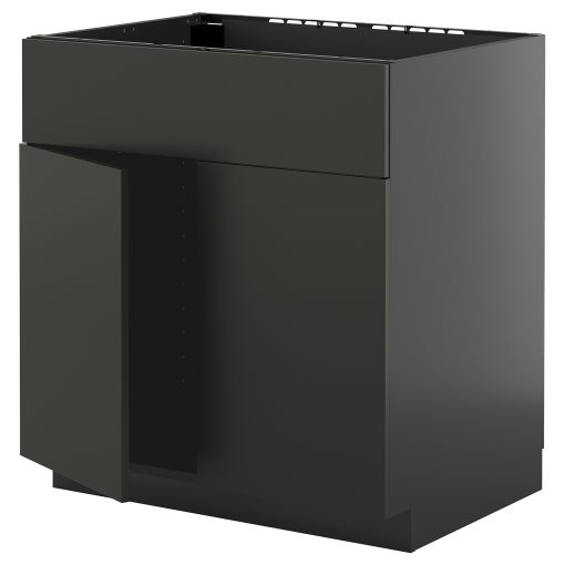METOD, base cabinet for sink with 2 doors/front, 80x60 cm, 395.875.56
