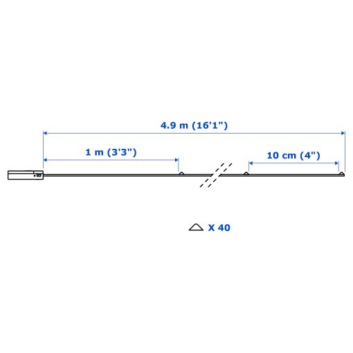 VISSVASS, LED lighting chain 40 light indoor/battery-op, 404.141.02
