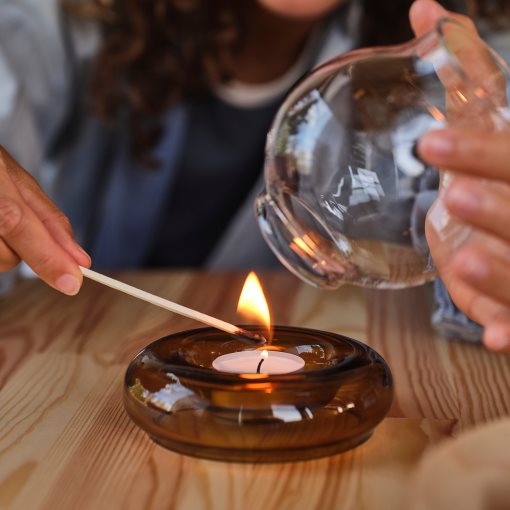 OMMJÄNGE, tealight holder, 12 cm, 405.945.94