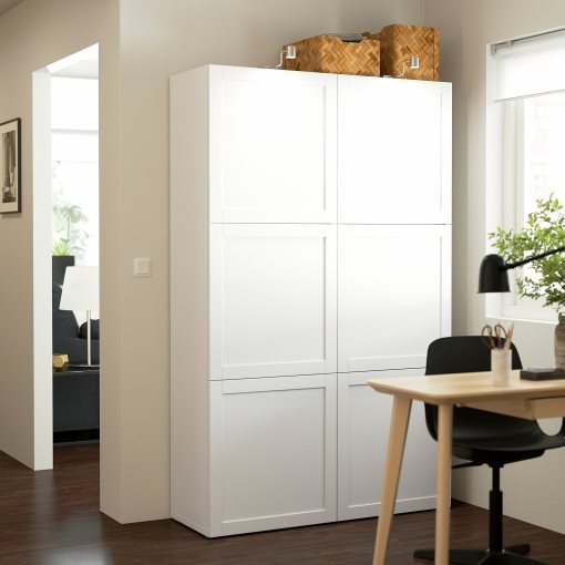 BESTÅ, storage combination with doors, 120x42x193 cm, 490.575.23