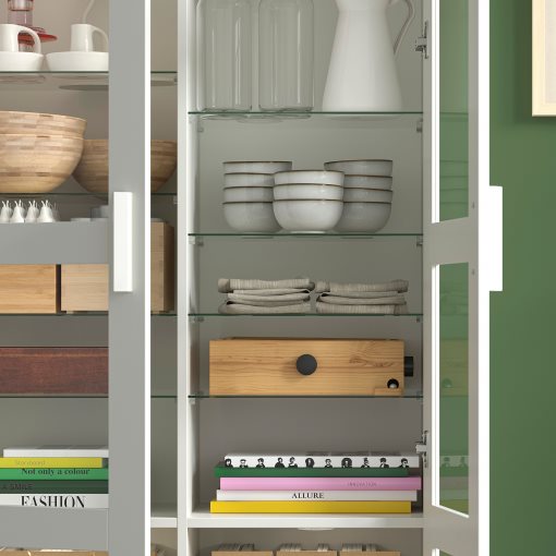 BRIMNES, σύνθεση αποθήκευσης με γυάλινες πόρτες, 492.782.37