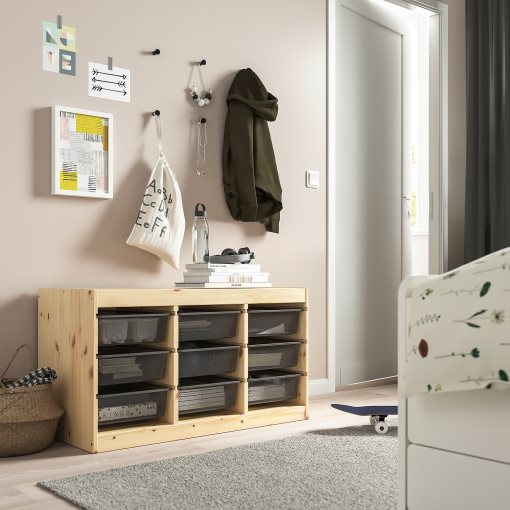 TROFAST, παιδικό έπιπλο αποθήκευσης με κουτιά, 93x44x52 cm, 494.808.28