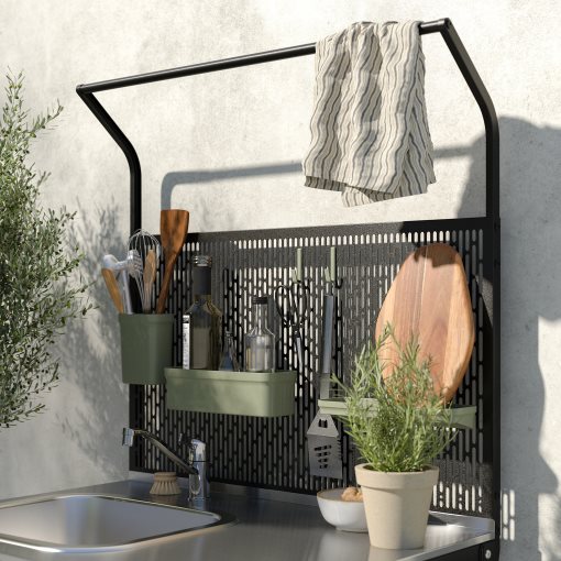 GRILLSKÄR, sink unit with back panel/outdoor, 86x61x176 cm, 494.952.45