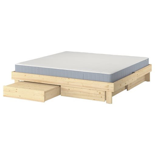 GLAMBERGET, bed frame with storage and mattress, 160x200 cm, 495.684.87