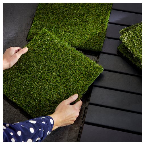 RUNNEN, floor decking, outdoor, 9 pack,artificial grass, 503.131.31
