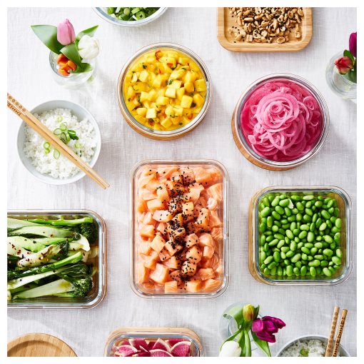 IKEA 365+, food container round/glass, 400 ml, 503.591.95