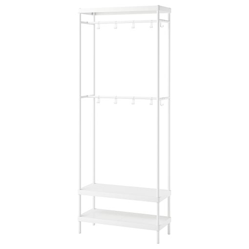MACKAPÄR, coat rack with shoe storage unit, 78x32x200 cm, 505.309.88