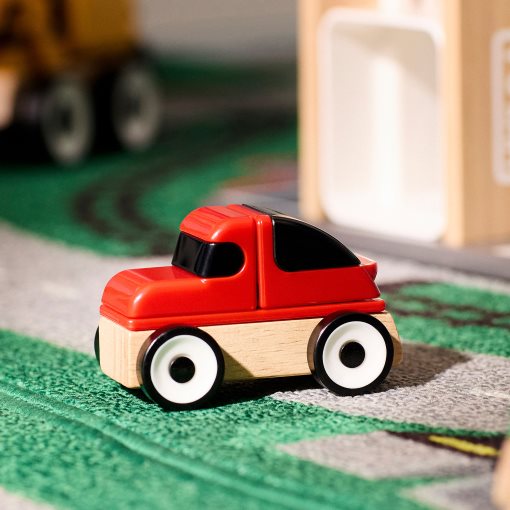 LILLABO, 4-piece vehicle set/sports car/school bus/recycling truck/police car, 505.893.61