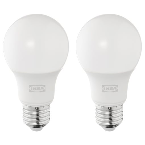 SOLHETTA, LED bulb E27 470 lumen/2 pack, 2700 K, 505.914.82