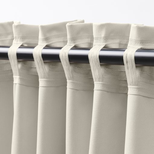 KORGMOTT, block-out curtains with heading tape/1 pair, 145x300 cm, 505.971.58