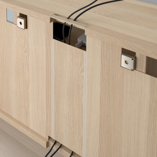 BESTÅ, TV storage combination/glass doors/drawers soft closing, 300x42x231 cm, 594.110.14