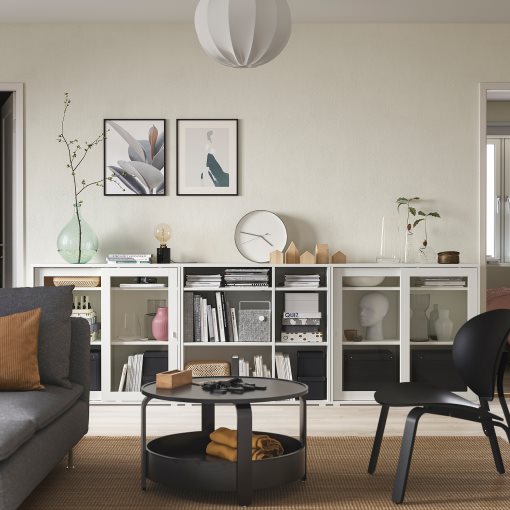 VIHALS, storage combination with glass doors, 285x37x90 cm, 595.212.15