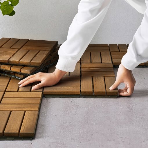 RUNNEN, floor decking/9 pack/outdoor, 0.81 m², 605.184.86