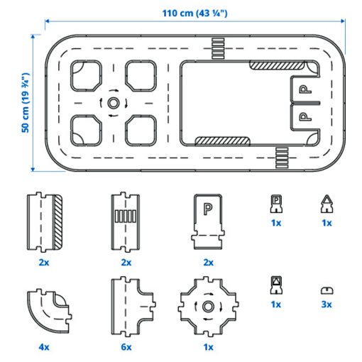 RÄVUNGE, 23-piece car track set, 605.388.56