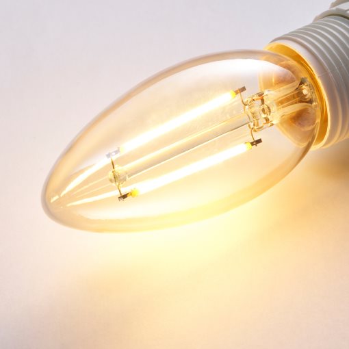 LUNNOM, λαμπτήρας LED E14 210 lumen/συμβατός με ροοστάτη/κεράκι, 605.392.38