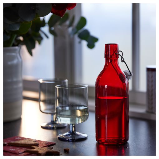 VINTERFINT, bottle with stopper/glass, 0.5 l, 605.523.38