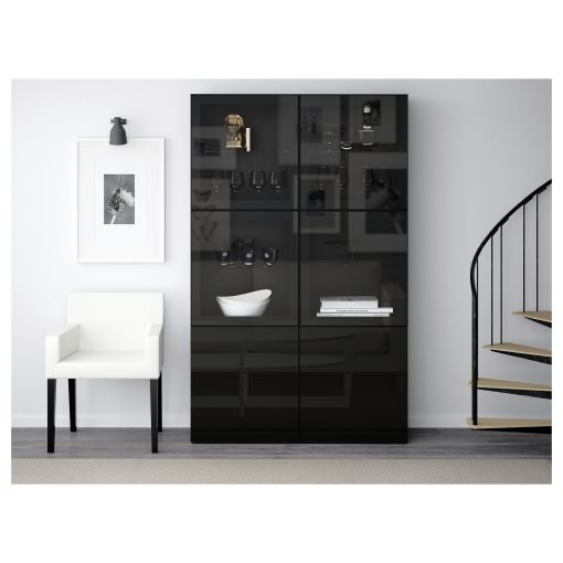 BESTÅ, storage combination with glass doors, 120x40x192 cm, 691.959.72