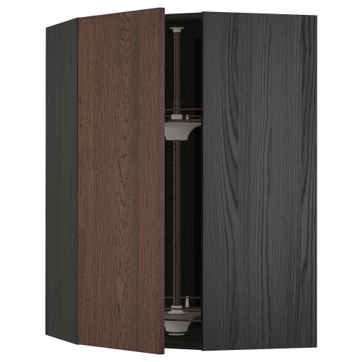 METOD, corner wall cabinet with carousel, 68x100 cm, 694.058.28