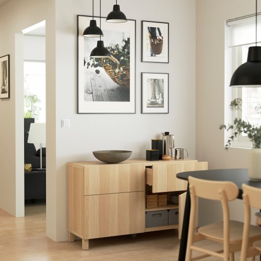 BESTÅ, σύνθεση αποθήκευσης με πόρτες/συρτάρια ανοίγματος με πίεση, 120x42x74 cm, 694.125.98