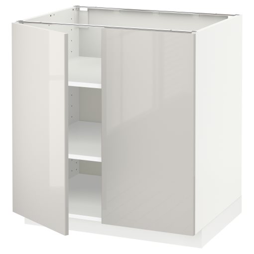 METOD, ντουλάπι βάσης με ράφια/2 πόρτες, 80x60 cm, 694.550.31
