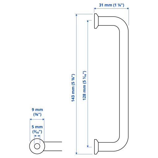 BAGGANÄS, handle, 2 pack, 703.384.18