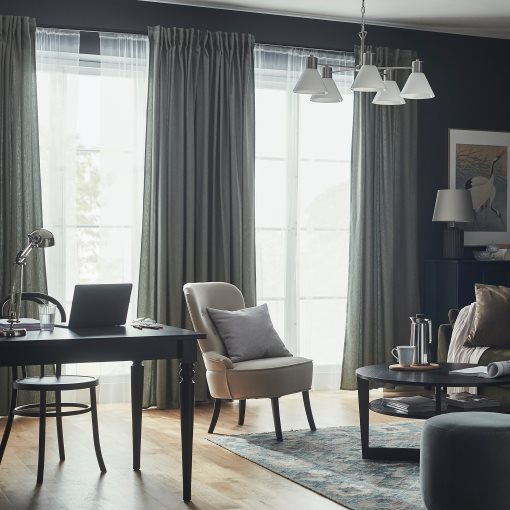 TIBAST, room darkening curtains 145x300 cm, 1 pair, 705.045.92